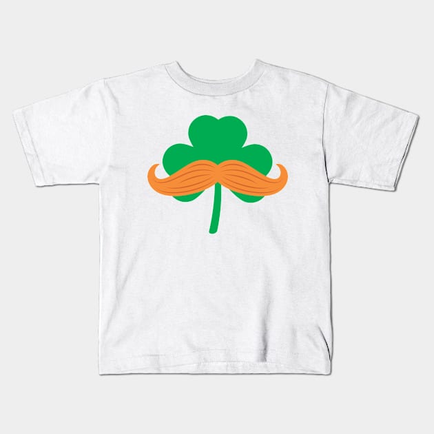 Shamrock Mustache Kids T-Shirt by creativecurly